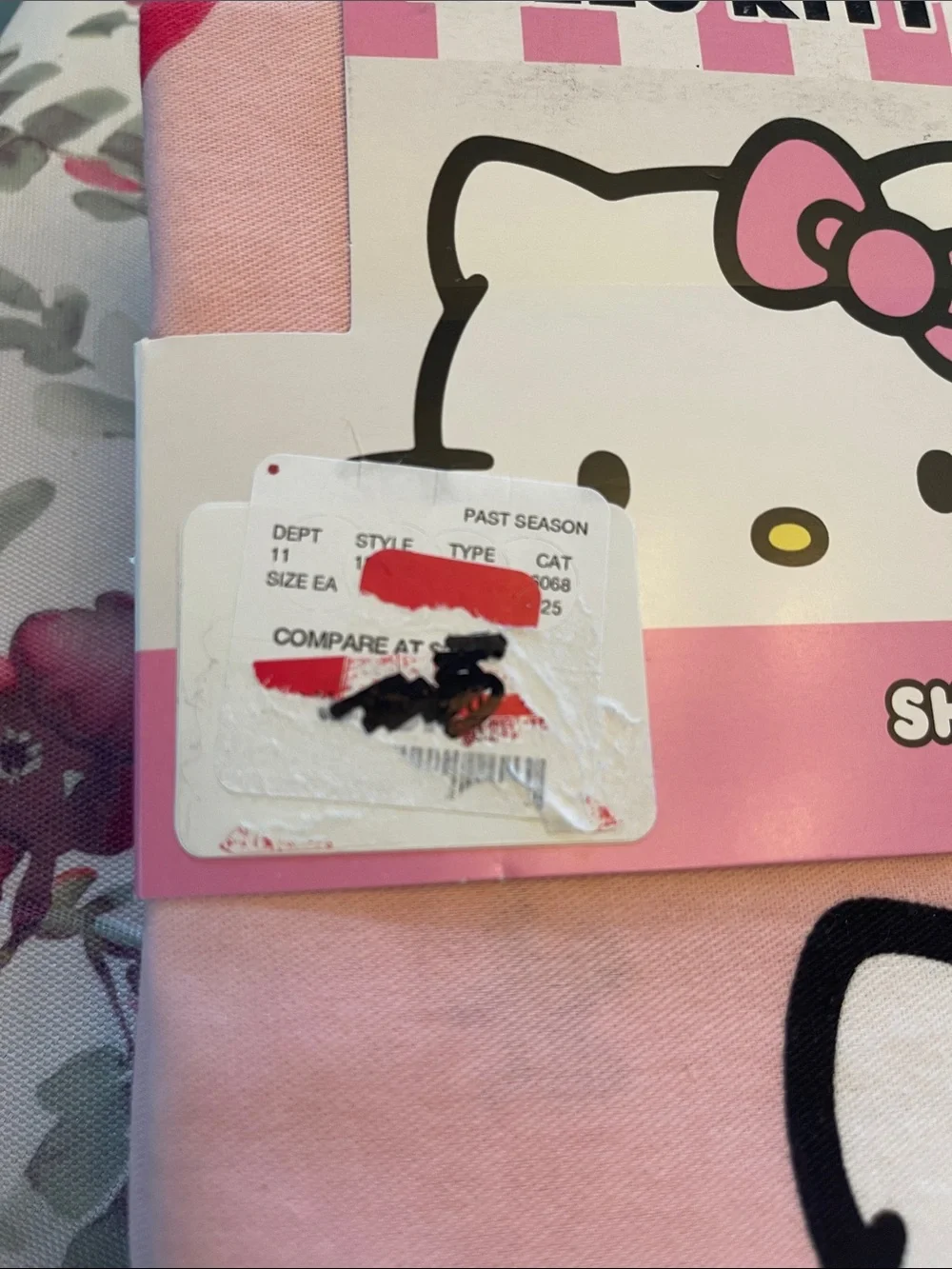 Hello Kitty Pink and White Character Shower Curtain